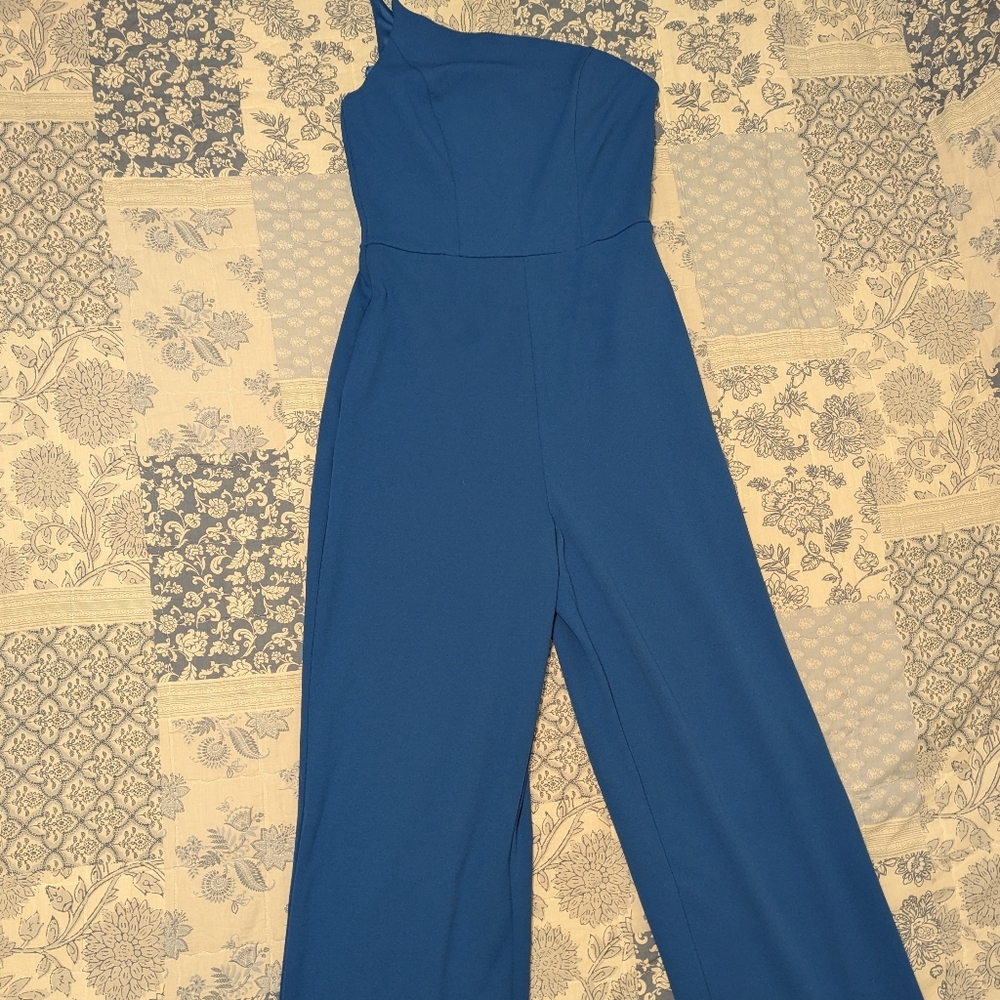 Stylish Women's Blue Jumpsuit - Picture 2 of 5
